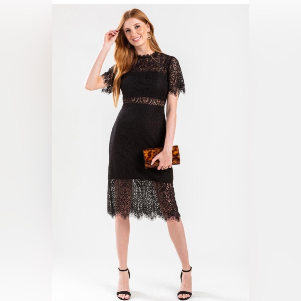 Francesca's Collections Black Lace Dress